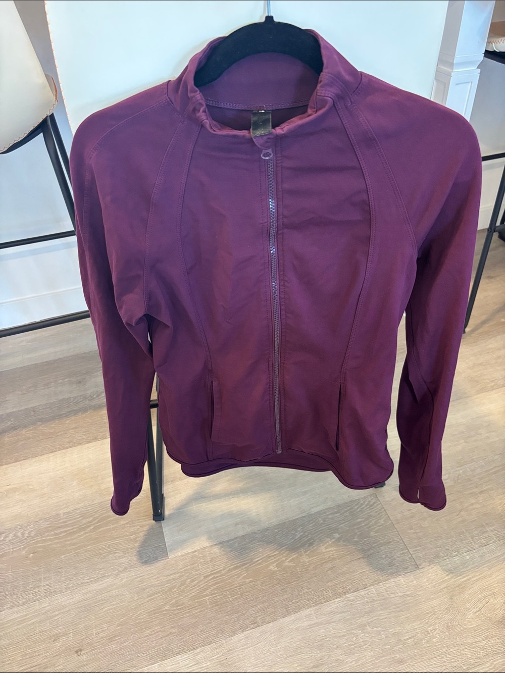 Lucy Plum Zip-Front Tech Jacket in Deep Plum